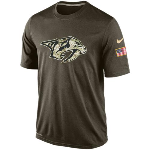Men's Nashville Predators Salute To Service Nike Dri-FIT T-Shirt - Click Image to Close